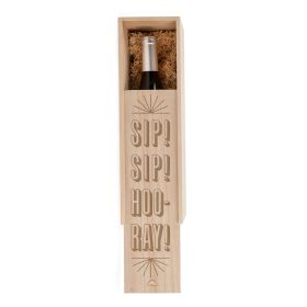 Sip Sip Hooray Wood Wine Box