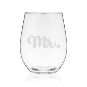 Mr. Script Stemless Wine Glass