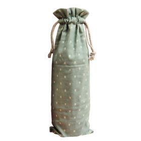 3Pcs Burlap Wine Bags with Drawstring Wine Bottle Gift Bags for Festival Wedding Dinner Party, Green