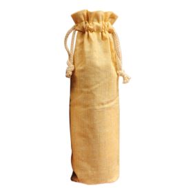 3Pcs Yellow Burlap Wine Bags with Drawstring Wine Bottle Gift Bags for Festival Wedding Dinner Party