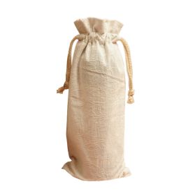 3Pcs White Burlap Wine Bags with Drawstring Wine Bottle Gift Bags for Festival Wedding Dinner Party