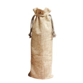 2Pcs Burlap Wine Bags with Drawstring Jute Wine Bottle Gift Bags for Festival Wedding Picnic Dinner Party