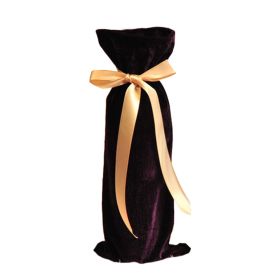 2Pcs Velvet Wine Bottle Covers Elegant Purple Wine Bags Casing for Wedding Blind Tasting Party Dining Party