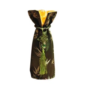 Champagne Bottle Bags Japanese/Chinese Style Green Bamboo Decorative Wine Bottle Covers for Wedding Dining Party