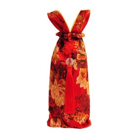 Champagne Bottle Bags Japanese/Chinese Style Red Decorative Wine Bottle Covers for Wedding Dining Party