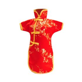 Chinese Style Cheongsam Dress Wine Bottle Covers for Wedding Festival Dining Table Decoration