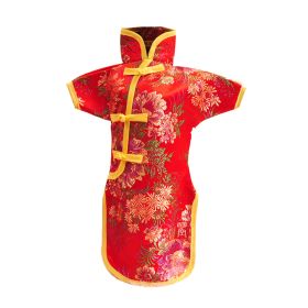 Chinese Style Dress Cheongsam Wine Bottle Cover Dining Table Decorative Wine Bags Protective Casing
