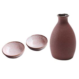 3 Pcs Japanese Style Ceramic Wine Bottle White Wine Cup Household Wine Sake Cups