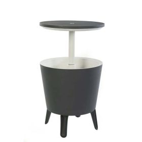 Modern cool bar and side tables, outdoor patio furniture with 7.5 gallon beer and wine cooler,