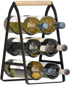 Mecor Countertop Wine Rack, Tabletop Wood Wine Holder for 6 Bottle, 3-Tier Classic Design, Perfect for Home Decor, Bar, Wine Cellar, Basement, Cabinet