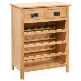 Wine Cabinet 28.3"x12.5"x35.4" Solid Oak Wood