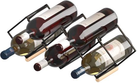 Mecor Countertop Wine Rack, 5 Bottle Tabletop Wine Holder Storage Stand with Stylish Design, Perfect for Home Decor, Bar, Wine Cellar, Basement, Cabin