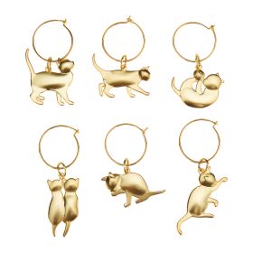 Gold Cat Wine Charms by Twine Living® (Set of 6)