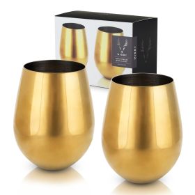 Gold Stemless Wine Glasses by Viski®