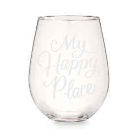 My Happy Place Stemless Wine Glass by Twine®