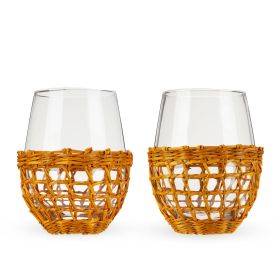 Island Stemless Wine Glass Set of 2 by Twine Living®