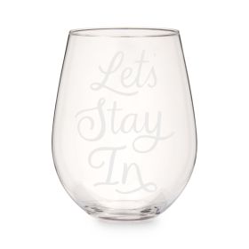 Let's Stay In Stemless Wine Glass by Twine®