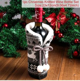FengRise Christmas Decorations for Home Santa Claus Wine Bottle Cover Snowman Stocking Gift Holders Xmas Navidad Decor New Year (Color: Bow 21, Ships From: China)