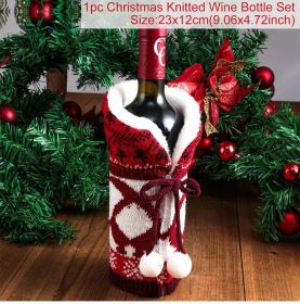 FengRise Christmas Decorations for Home Santa Claus Wine Bottle Cover Snowman Stocking Gift Holders Xmas Navidad Decor New Year (Color: Bow 4, Ships From: China)