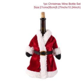 FengRise Christmas Decorations for Home Santa Claus Wine Bottle Cover Snowman Stocking Gift Holders Xmas Navidad Decor New Year (Color: santa coat1, Ships From: China)
