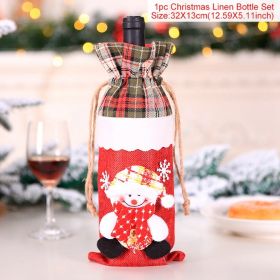 FengRise Christmas Decorations for Home Santa Claus Wine Bottle Cover Snowman Stocking Gift Holders Xmas Navidad Decor New Year (Color: Snowman 3, Ships From: China)
