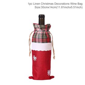 FengRise Christmas Decorations for Home Santa Claus Wine Bottle Cover Snowman Stocking Gift Holders Xmas Navidad Decor New Year (Color: stripe 2, Ships From: China)