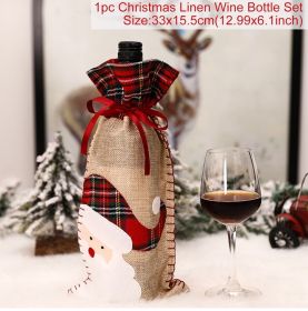 FengRise Christmas Decorations for Home Santa Claus Wine Bottle Cover Snowman Stocking Gift Holders Xmas Navidad Decor New Year (Color: Santa Claus 5, Ships From: China)