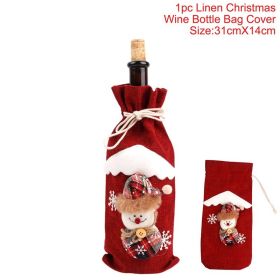 FengRise Christmas Decorations for Home Santa Claus Wine Bottle Cover Snowman Stocking Gift Holders Xmas Navidad Decor New Year (Color: red santa, Ships From: China)