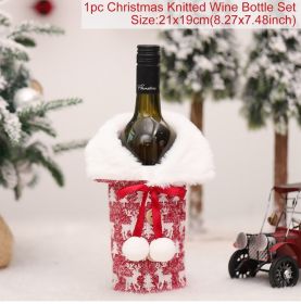 FengRise Christmas Decorations for Home Santa Claus Wine Bottle Cover Snowman Stocking Gift Holders Xmas Navidad Decor New Year (Color: Bow 1, Ships From: China)