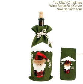 FengRise Christmas Decorations for Home Santa Claus Wine Bottle Cover Snowman Stocking Gift Holders Xmas Navidad Decor New Year (Color: green santa, Ships From: China)