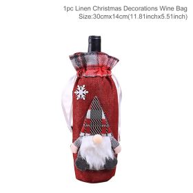 FengRise Christmas Decorations for Home Santa Claus Wine Bottle Cover Snowman Stocking Gift Holders Xmas Navidad Decor New Year (Color: gnome 2, Ships From: China)