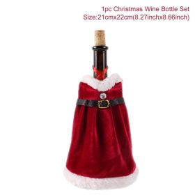 FengRise Christmas Decorations for Home Santa Claus Wine Bottle Cover Snowman Stocking Gift Holders Xmas Navidad Decor New Year (Color: santa coat2, Ships From: China)