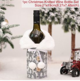 FengRise Christmas Decorations for Home Santa Claus Wine Bottle Cover Snowman Stocking Gift Holders Xmas Navidad Decor New Year (Color: Bow 2, Ships From: China)
