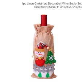 FengRise Christmas Decorations for Home Santa Claus Wine Bottle Cover Snowman Stocking Gift Holders Xmas Navidad Decor New Year (Color: snowman tree, Ships From: China)