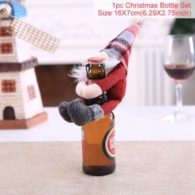 FengRise Christmas Decorations for Home Santa Claus Wine Bottle Cover Snowman Stocking Gift Holders Xmas Navidad Decor New Year (Color: hug santa 1, Ships From: China)