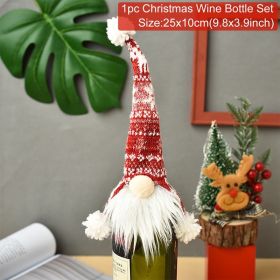 FengRise Christmas Decorations for Home Santa Claus Wine Bottle Cover Snowman Stocking Gift Holders Xmas Navidad Decor New Year (Color: Noel Reindeer, Ships From: China)