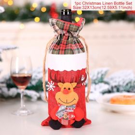 FengRise Christmas Decorations for Home Santa Claus Wine Bottle Cover Snowman Stocking Gift Holders Xmas Navidad Decor New Year (Color: Elk 1, Ships From: China)