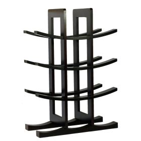 Elegant Modern Asian Style 12-Bottle Wine Rack  In Natural Bamboo (Color: Coffee, Type: Wine rack)